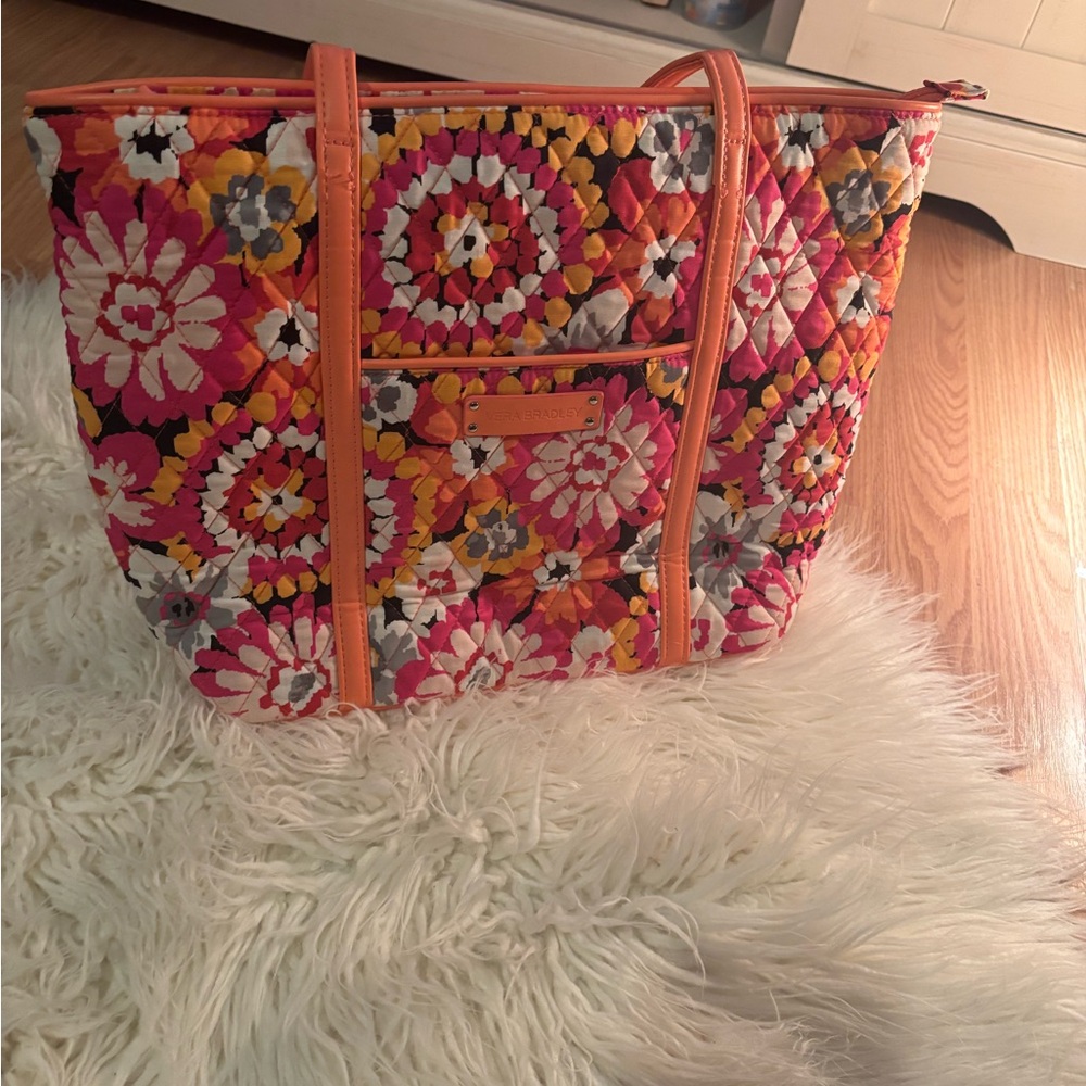 Vera Bradley Orange and Pink Floral Tote